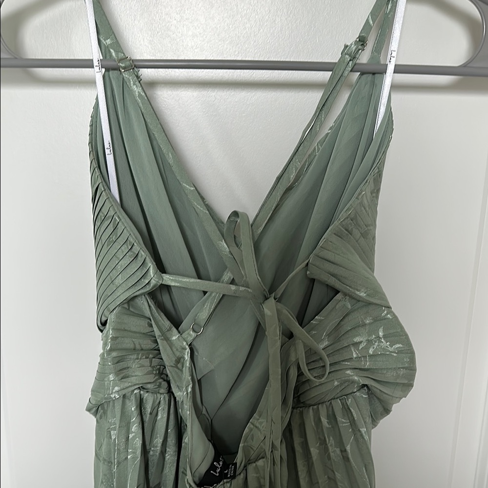 Lulu's Green Ruffled Wrap Sundress - Picture 3 of 6